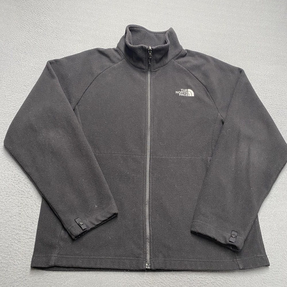 The North Face Jacket Mens Medium Gray Fleece Full Zip Collared Hiking Outdoor